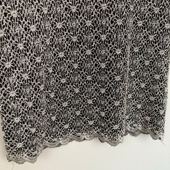 Vintage Womens L Black Lace Mock Neck Sleeveless Top Whimsigoth Dark Fairy Goth - Picture 9 of 9